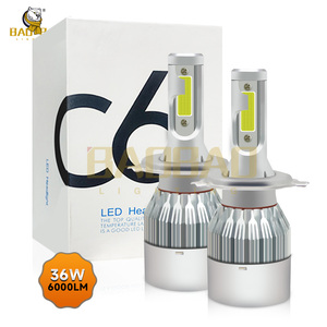Baobao Lighting BB151 Ampoules LED Super Lumineuses 36W 3800LM 6000K H4 Kits d'ampoules <span class=keywords><strong>de</strong></span> phares LED C6 pour voiture - Product Image 1