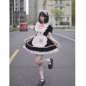 Lolita Maid Dress Costumes Cosplay Nouveau Mignon pour Chat Filles Femme <span class=keywords><strong>Serveuse</strong></span> Maid Party Stage Costume - Product Image 1