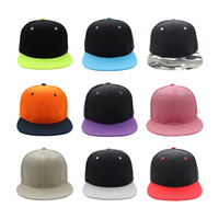 Groothandel Twee Tone Contrast Kleur Fluorescerend Groen Zwart 6 Panel Custom Applique Borduurwerk Platte Rand Snapback Hoed Cap