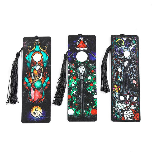 Wholesale Horror Thriller Plastic Book Clip Holder Stock UV Printed Cartoon Movie Character Acrylic Bookmarks