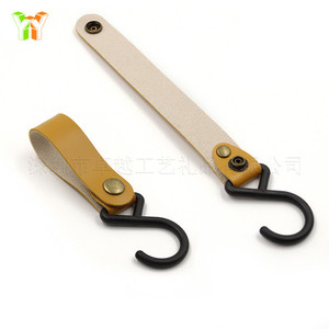 Crochets simples en cuir PU, crochets en forme de S pour linge de camping en plein air, crochets en cuir pour cuisine domestique - Product Image 1