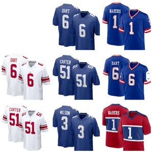 Maillot de football américain <span class=keywords><strong>New</strong></span> <span class=keywords><strong>York</strong></span> Embroidery pour homme, taille 44, Cam Skattebo # Uniforme cousu pour joueur de jeu de fléchettes 6 DART Giants - Product Image 1