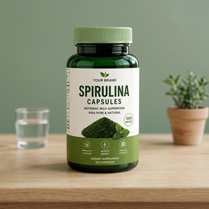 Cápsulas de Espirulina Natural, Superalimento de Algas Verdes Premium, Suplemento Dietético Vegano a Base de Plantas, Fórmula de Algas Puras - Product Image 1