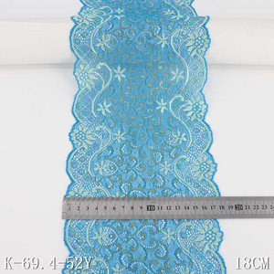 Bicolore 18CM Rose Bleu Violet Spandex Élastique Dentelle Garniture Fantaisie Fleur Maille Dentelle <span class=keywords><strong>Tissu</strong></span> Stretch Dentelle pour Femmes Robe Lingerie Soutien-Gorge - Product Image 2