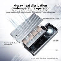 Rihao casing SSD 40Gbps USB 4.0 untuk NVME PCI-E M.2 casing HDD SSD dengan casing Thunderbolt4/3 casing Hard Drive eksternal