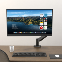 Support de support de bras de moniteur unique réglable à 90 degrés avec logo personnalisé en gros support de moniteur à ressort à gaz pour 13 \ "-32 \"