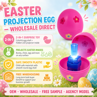Vente en gros - Promotion : Jouet œuf de Pâques à projection LED, veilleuse surprise qui brille dans le noir, cadeau pour enfants, idéal pour les fêtes de Pâques