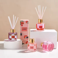 Diffuseur de parfum d'ambiance 50ML en verre design, parfum fruité, diffuseur à bâtonnets d'huiles essentielles