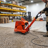 Compacteur de plaques électrique TerraForce TF-C150E 125 kg 3 kW, force centrifuge de 20 kN pour la compactation du sol des cours et des parkings