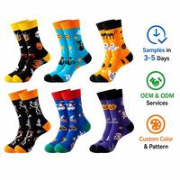 Chaussettes décontractées multicolores tendance à motifs Halloween en coton respirant jacquard unisexe en gros