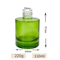 Bouteille en verre cylindrique vide de 110 ml pour diffuseur à bâtonnets, récipient d'arôme multicolore en verre pour parfum d'intérieur et aromathérapie