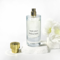 Bouteille de parfum de luxe emballage d'épices pompe de pulvérisation atomiseur bouteille d'huile d'olive désodorisant bouteille de parfum transparente 80ml