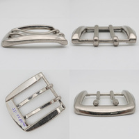 Boucle à double ardillon en alliage de zinc de 35 mm de qualité supérieure, finition argentée, attache métallique robuste pour sangles de travail en cuir pour hommes