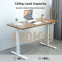Bureau Ergonomique à Double Moteur Réglable en Hauteur, Table d'Ordinateur Électrique avec Plateau de 1200-1800 mm