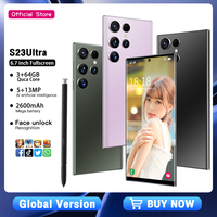 هاتف ذكي S23 ULTRA الأصلي الجديد، إصدار عالمي مفتوح، يعمل بنظام أندرويد 8.1، معالج ثماني النواة سنابدراجون 400، شاشة 6.7 بوصة، يدعم CDMA، ذاكرة 3 جيجابايت + 64 جيجابايت، كاميرا مزدوجة 5 ميجابكسل + 13 ميجابكسل