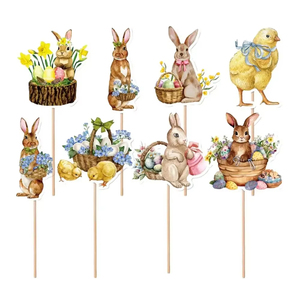 Decoraciones para Cupcakes de Conejito de Pascua, Adornos para Pasteles y Postres de <span class=keywords><strong>Feliz</strong></span> Pascua para Adolescentes, Suministros de Decoración para Fiestas de <span class=keywords><strong>Cumpleaños</strong></span> - Product Image 3