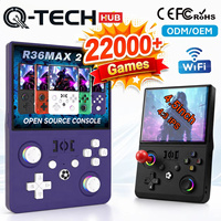 Console de jeu portable rétro R36 Max 2, écran IPS de 4,5 pouces, émulateur portable Linux, RGB WiFi, 10000 jeux intégrés, batterie de 4000 mAh