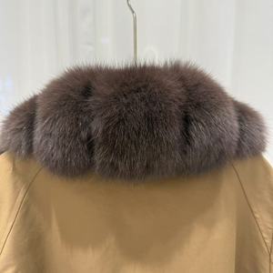 Giacca Invernale Corta da <span class=keywords><strong>Donna</strong></span>, <span class=keywords><strong>Impermeabile</strong></span>, Spessa, con Pelliccia di Volpe Importata - Product Image 5