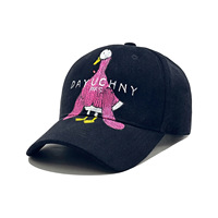 Gorra de Béisbol Personalizada al por Mayor con Diseño de Animal de Dibujos Animados, 100% Algodón, Estilo Vintage Desgastado, Linda, Y2K, Ajustable, Unisex