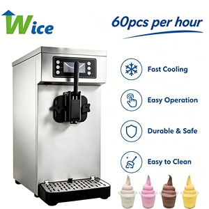 Machine à glace molle commerciale WICE pour yaourt glacé et sorbet, idéale pour les salons de desserts, production de 60 coupes/heure - Product Image 1