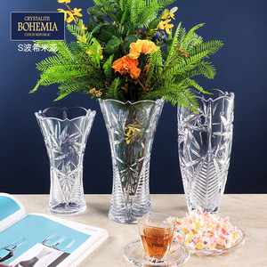 Crystalite Bohemia Glass Vase Windmill Clear Artistic Home Decor Living Room Bedroom Desk Ornament - Product Image 1