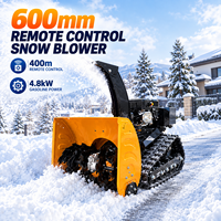 Robot souffleur de neige électrique télécommandé, balayeuse de neige sur chenilles, machine autonome à batterie, marque HD pour les municipalités