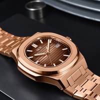 Montre mécanique de luxe Seiko NH35 en acier inoxydable, cadran de 40 mm, bracelet de 20 mm, mouvement ETA, réserve de marche, calendrier, aiguilles