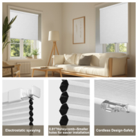Sin taladro, sin herramientas, persianas celulares, persianas opacas de nido de abeja fáciles de instalar para ventanas interiores, Mini persianas extraíbles