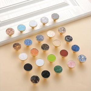 Diamond-Decorated Kitchen Furniture Cabinet Handles Round Zinc Alloy Knobs for Drawer & Door Fashionable Kitchen Decor