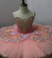 Nouveaux costumes de ballet professionnels Tutu de justaucorps de ballet en velours pêche. Nouveau TUTU-31