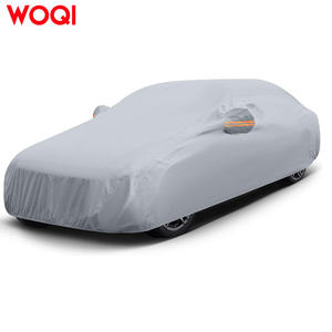 Funda para coche Woqi para coches compactos, color plateado, impermeable, protección UV, transpirable, tela de tres capas, uso interior y exterior - Product Image 2