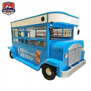 Chariot de vente mobile rétro coloré pour restauration rapide, remorque de cuisine de rue personnalisée, résistant à la rouille, garantie 1 an - Product Image 3