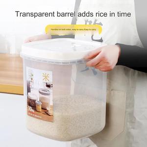 Récipients hermétiques en plastique pour le stockage des aliments avec couvercle Grain Réservoir transparent Baril de riz Distributeur de céréales avec anneau d'étanchéité en silicone - Product Image 2
