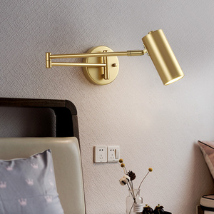 Lampe murale <span class=keywords><strong>LED</strong></span> pliable <span class=keywords><strong>de</strong></span> style nordique, support en métal noir doré, projecteur créatif à double bascule réglable pour chambre à coucher, <span class=keywords><strong>salle</strong></span> <span class=keywords><strong>de</strong></span> <span class=keywords><strong>bain</strong></span> - Product Image 2