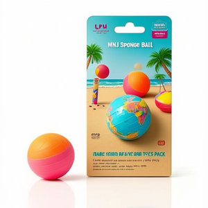 Pallina in spugna MNJ da 7 cm, design globo, giocattolo da spiaggia, confezione da 12 pezzi - Product Image 2