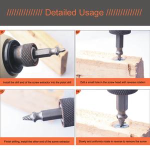 Promoção Quente: Conjunto de 4 Peças de Extratores de Parafuso Danificado HSS4341 e Removedor Fácil para Parafuso e Porca - Product Image 4