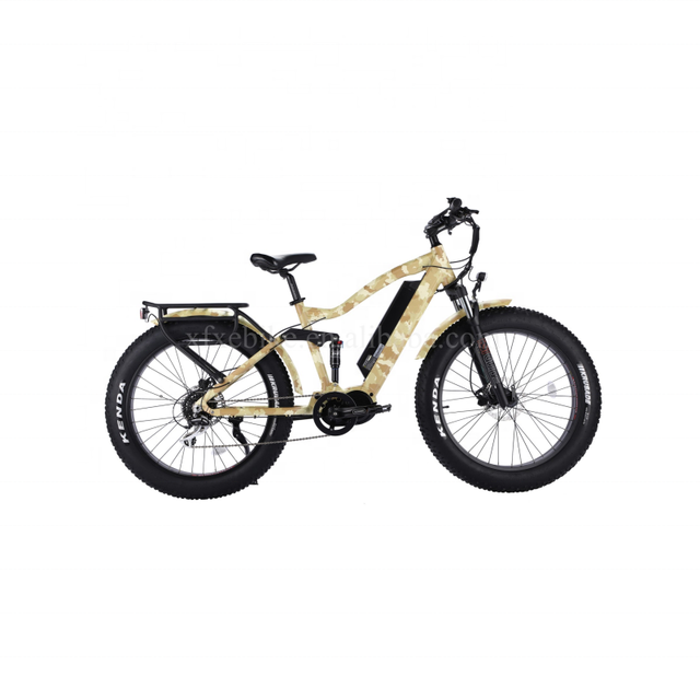 2023 High Power MTB 8 Speed Full Suspension Electric Hybrid Bike 48V 1000w Bafang Mid Drive Fat Tire Ebike