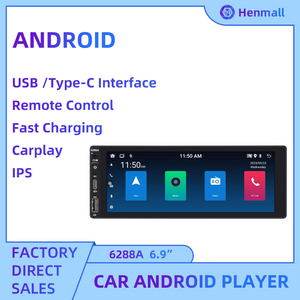 Phổ 6.9 inch Xe sạc nhanh cổng đài phát thanh Android Auto Carplay 1 DIN GPS Hệ thống định vị xe DVD <span class=keywords><strong>Player</strong></span> - Product Image 2