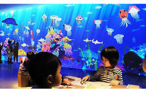 8Games Interactieve Schilderij Muur Interactieve Spellen Voor Kinderen Magie Ar Tekening Projector Bos Ruimte <span class=keywords><strong>Aquarium</strong></span> Muur Projectie - Product Image 5