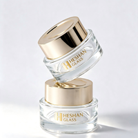 Pot en verre cylindrique transparent personnalisé de luxe 50g avec couvercle à vis en plastique pour crème visage et soins de la peau, marque TBglass, sérigraphie
