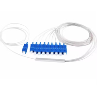 Hybrid 1x9 PLC Splitter Unbalanced Low Insertion Loss FTTH FTTx Telecom Fiber Optic Splitter SC/APC Connector 1m Length