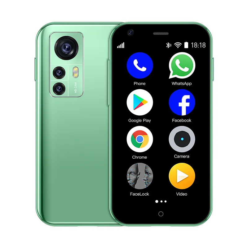 Mini telefono verde fresco 2022 vendita calda Touch Screen da 2.5 pollici di piccole dimensioni 3G mini smart Phone modello 1G + 8G