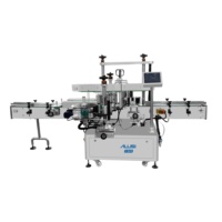 Machine d'étiquetage automatique double face en acier inoxydable pour bouteilles plates, agitateur haute vitesse 0-25 m/min, précision 1 mm, pour poudre détergente