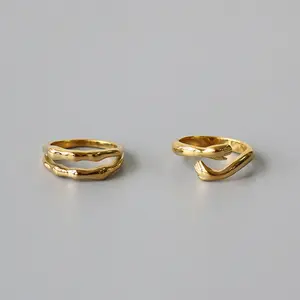 上街OEM anillo复古18k金戒指自爱俱乐部戒指扩展不锈钢戒指，颜色持久