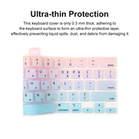 Funda de Silicona para Teclado en Español e Inglés, Diseño Americano, Color Azul Niebla, para MacBook Pro 13" 2020-2022 M2 M1 A2338 A2289 A2251, Pro 16" 2019 A2141