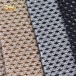 Wholesale Silver <strong>Glitter</strong> Honeycomb Knit Mesh Breathable Lightweight Sparkle Mesh Fabric for Sneaker Upper Material - Product Image 3