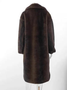 Abrigo Largo de Piel Sintética para <span class=keywords><strong>Mujer</strong></span>, Nuevo Modelo 2025, Chaqueta de Invierno Cálida, Venta al por Mayor, Talla Grande, Elegante, Personalizable OEM - Product Image 3