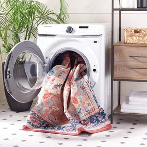 Élégant tapis rond lavable antidérapant salle de jeux pour enfants salle à manger espace Riviera Collection - Product Image 5