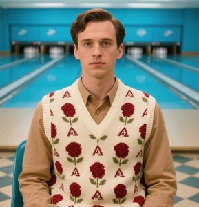 Maglioncino da donna autunno antirughe geometrico con gilet corto Argyle - Product Image 4