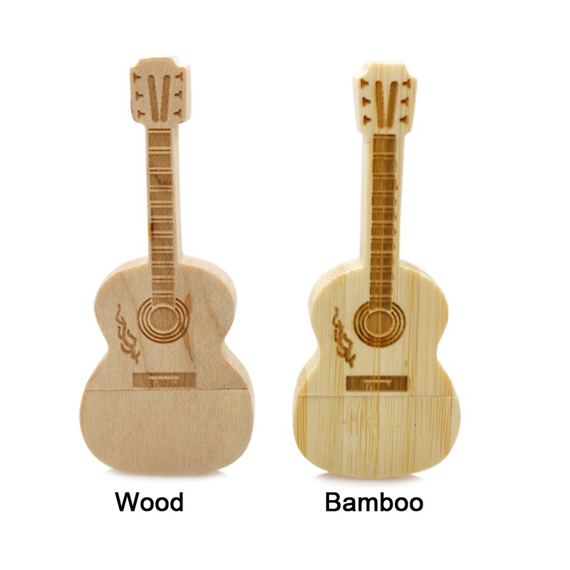 Lot De 10 Clés USB 2.0 En Forme De Guitare En Bois - 1 Go, Design Original Et Pratique